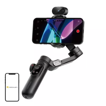 AOCHUAN Smart X Pro 3-assige gimbal-stabilisator met AI-tracking en gebarenbesturing voor smartphone, zwart