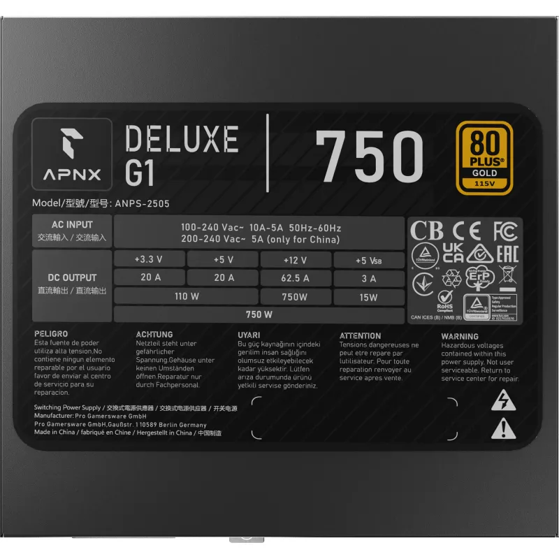 APNX DELUXE G1 750 (zwart, 750 watt)