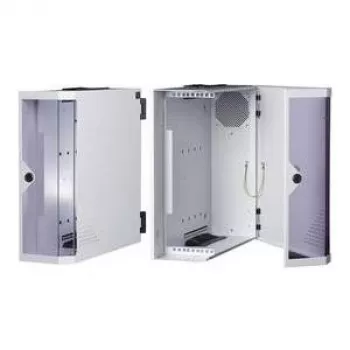 apraNET 1U 19 inch vast rack-rek, lichtgrijs (RAL 7035), 250 mm diep, 25 kg draagvermogen