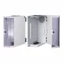 apraNET 1U 19 inch vast rack-rek, lichtgrijs (RAL 7035), 250 mm diep, 25 kg draagvermogen