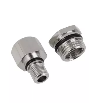 Aqua Computer adapterset recht Eheim 1046 naar G1/4 inch binnendraad - zilver