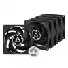 ARCTIC P8 PWM PST 80 mm ventilator 5-pack - zwart/wit