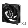 ARCTIC P8 PWM PST 80 mm ventilator 5-pack - zwart/wit