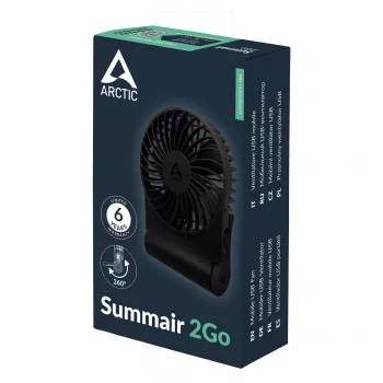 Arctic Summair 2Go oplaadbare tafelventilator - 10 cm (zwart)