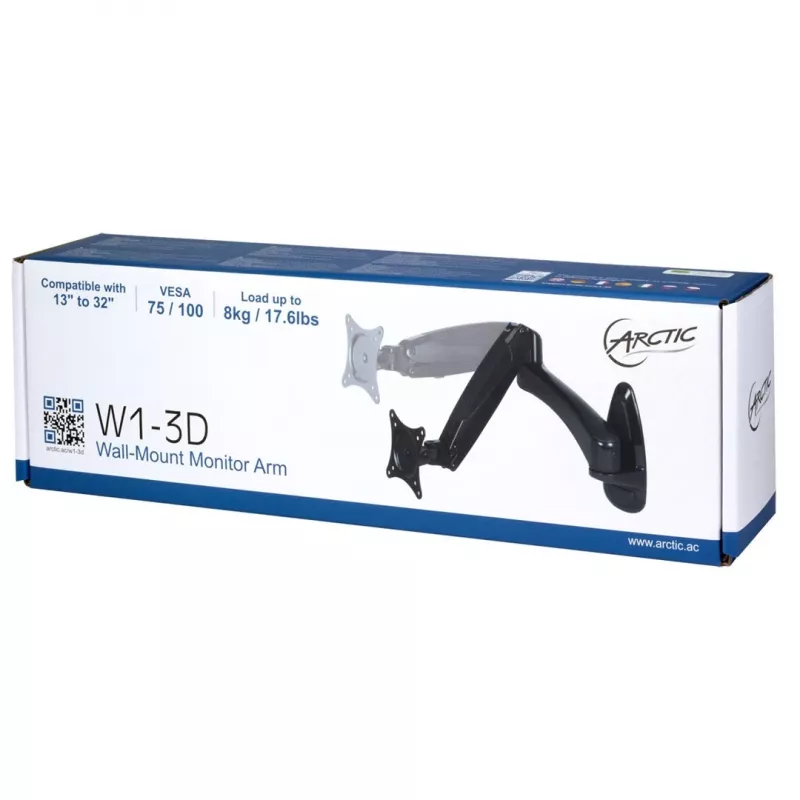 ARCTIC W1-3D monitorbeugel voor wandmontage