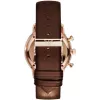 ARMANI AR0387 heren kwartschronograaf 42mm zwarte wijzerplaat leren band