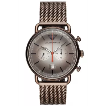 ARMANI AR11169 Heren Chronograaf Horloge 43 mm Zwarte Wijzerplaat Leren Band