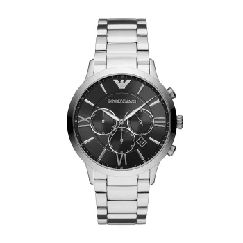 Armani AR11208 heren quartz chronograaf horloge 44mm blauwe wijzerplaat bruin leer