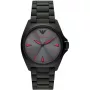 ARMANI AR11393 heren analoog kwartshorloge 40mm roestvrijstalen kast zwarte leren band