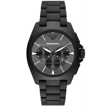 ARMANI AR11412 Heren Chronograafhorloge van RVS, 42 mm, blauwe wijzerplaat