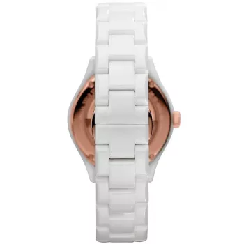 ARMANI AR1418 dames quartz horloge 28mm wit keramiek