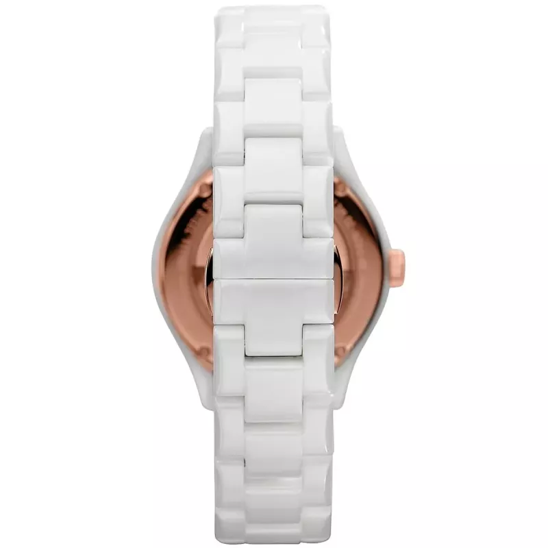 ARMANI AR1418 dames quartz horloge 28mm wit keramiek