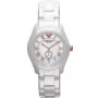 ARMANI AR1418 dames quartz horloge 28mm wit keramiek
