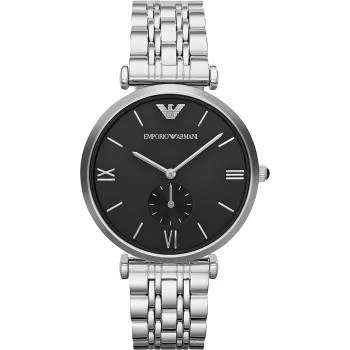 ARMANI AR1676 heren analoog quartz horloge 40mm zwarte wijzerplaat lederen band