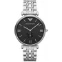 ARMANI AR1676 heren analoog quartz horloge 40mm zwarte wijzerplaat lederen band