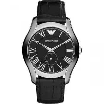 ARMANI AR1703 heren quartz chronograaf horloge 43mm zwarte wijzerplaat lederen band