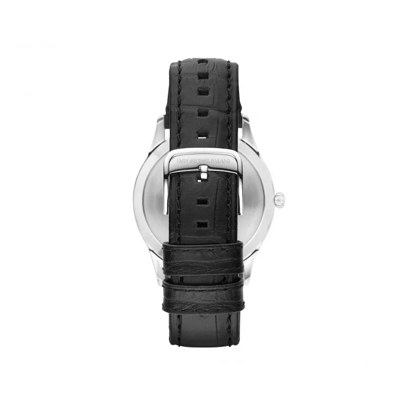 ARMANI AR1865 heren kwartschronograaf 43mm zwarte wijzerplaat leren band