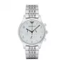 ARMANI AR1879 heren analoog quartz horloge 43mm edelstalen kast zwart leren band