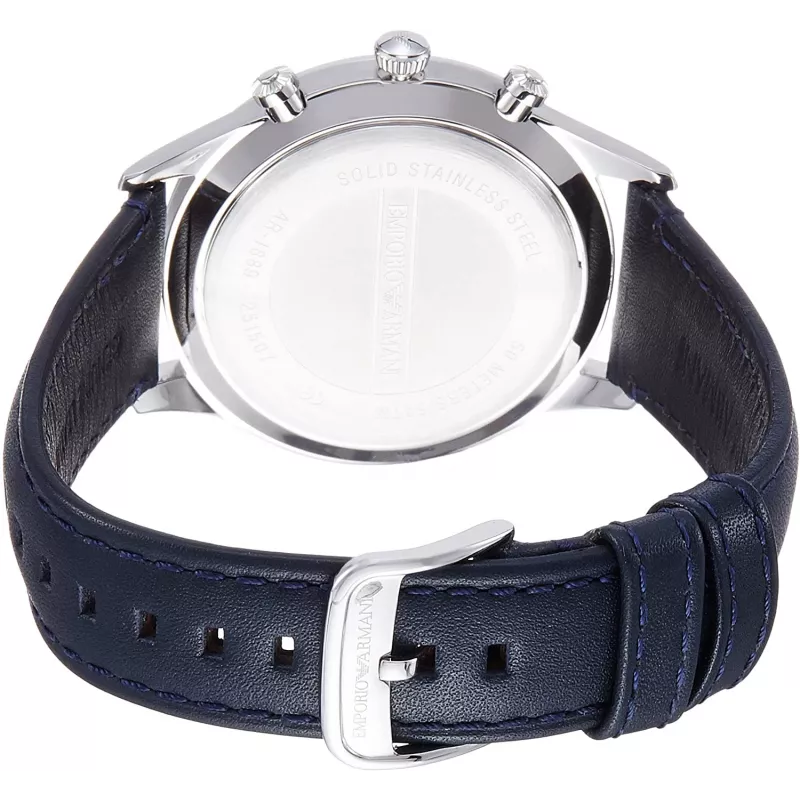 Armani AR1889 heren chronograaf horloge 42mm roestvrij staal zwarte wijzerplaat