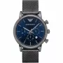 ARMANI AR1979 heren quartz chronograaf horloge 46mm zwarte wijzerplaat leren band