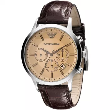 Armani AR2433 heren quartz chronograaf horloge 43mm RVS blauwe wijzerplaat