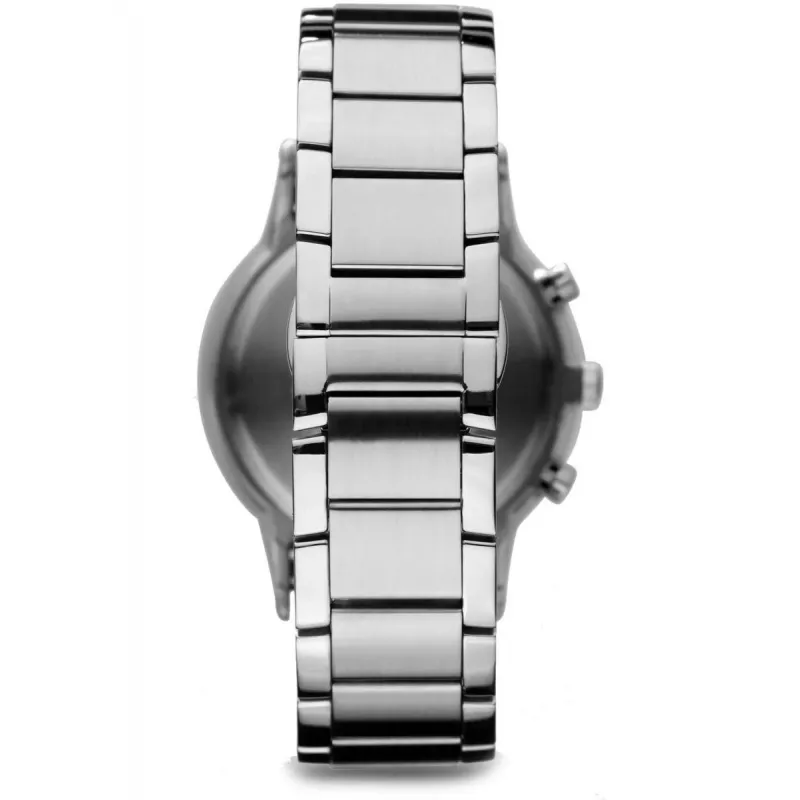 ARMANI AR2434 herenchronograaf horloge met blauwe wijzerplaat en RVS-armband 43mm