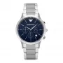 Armani AR2486 Heren Quarz Chronograaf Horloge 43mm RVS Blauwe Wijzerplaat