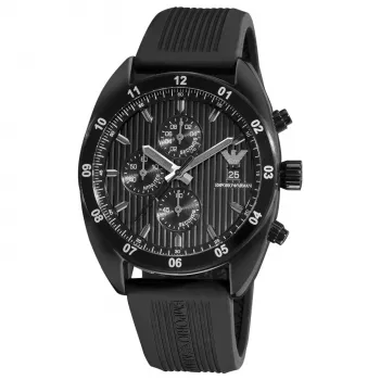 ARMANI AR5928 heren quartz chronograaf horloge 43mm zwart RVS