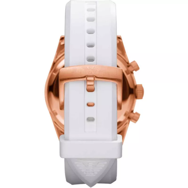 ARMANI AR5979 unisex quartz chronograaf horloge 43mm edelstaal zwarte wijzerplaat