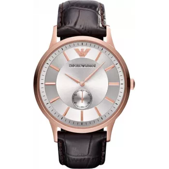 Armani AR9101L heren quartz polshorloge 33mm zwarte wijzerplaat leren band