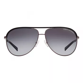 ARMANI EXCHANGE AX2002-60992V Unisex Zonnebril - Mat zwart metalen montuur met donkergrijze gespiegelde zilveren glazen