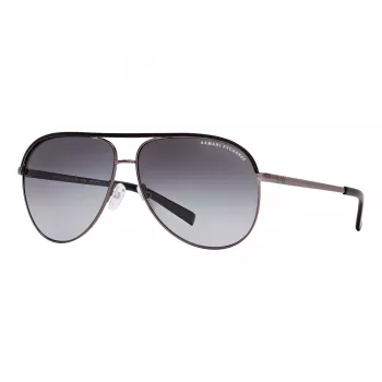 ARMANI EXCHANGE AX2002-60992V Unisex Zonnebril - Mat zwart metalen montuur met donkergrijze gespiegelde zilveren glazen