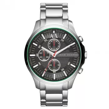 ARMANI EXCHANGE AX2163 heren quartz chronograaf horloge 46mm zwarte wijzerplaat leren band