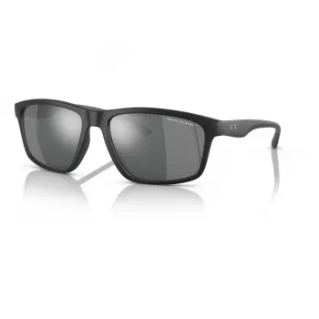 ARMANI EXCHANGE AX4122S80786G herenzonnebril, zwart, rechthoekig, 59 mm glas, 100% UV400-bescherming