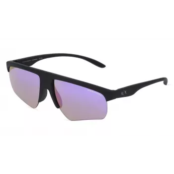ARMANI EXCHANGE AX4123S80784V heren rechthoek zonnebril - zwart propionaat montuur met donkergrijze gespiegelde glazen
