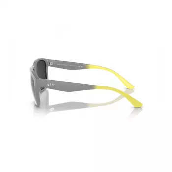 Armani Exchange AX4135S81806G Zonnebril Heren Square Mat Zwart Donkergrijs Spiegel Zilver 59mm