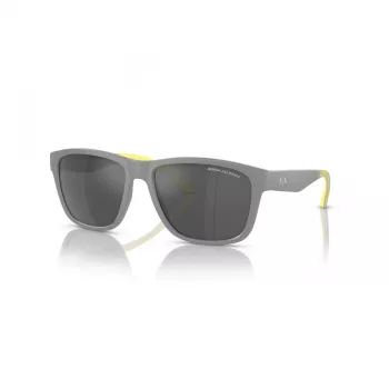 Armani Exchange AX4135S81806G Zonnebril Heren Square Mat Zwart Donkergrijs Spiegel Zilver 59mm