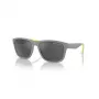 Armani Exchange AX4135S81806G Zonnebril Heren Square Mat Zwart Donkergrijs Spiegel Zilver 59mm