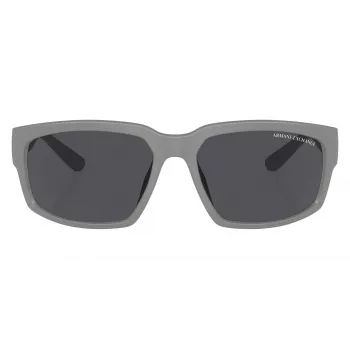 Armani Exchange AX4142SU81808 heren zonnebril mat zwart donkergrijs rechthoekig