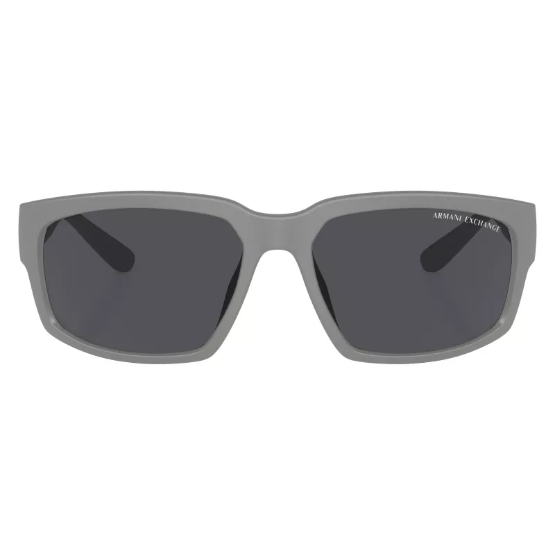 Armani Exchange AX4142SU81808 heren zonnebril mat zwart donkergrijs rechthoekig