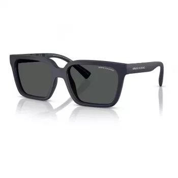 Armani Exchange AX4147S 610587 Heren Zonnebril - Mat zwart montuur, donkergrijze glazen, 56 mm