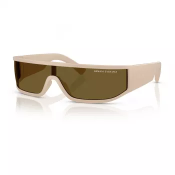 Armani Exchange AX4153SU83617 unisex zonnebril - zwart montuur, grijze glazen, shield/mask, 140 mm glasbreedte