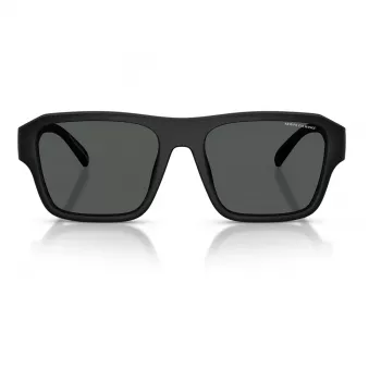 Armani Exchange AX4154SU83737 heren rechthoekige zonnebril - zwart propionaat montuur, grijze polycarbonaat glazen, UV400-bescherming