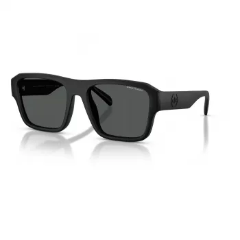 Armani Exchange AX4154SU83737 heren rechthoekige zonnebril - zwart propionaat montuur, grijze polycarbonaat glazen, UV400-bescherming