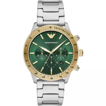 Armani Man AR11454 heren quartz chronograaf horloge 43mm zwarte wijzerplaat lederen band
