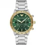 Armani Man AR11454 heren quartz chronograaf horloge 43mm zwarte wijzerplaat lederen band