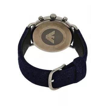 ARMANI heren AR11144 chronograaf edelstaal horloge 43mm blauwe wijzerplaat