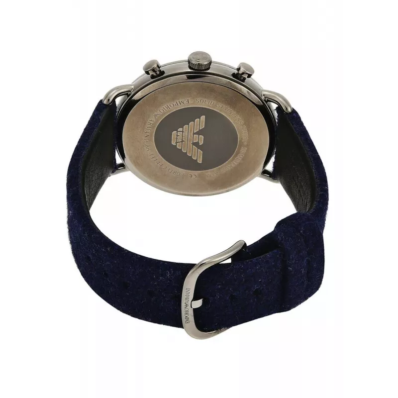 ARMANI heren AR11144 chronograaf edelstaal horloge 43mm blauwe wijzerplaat
