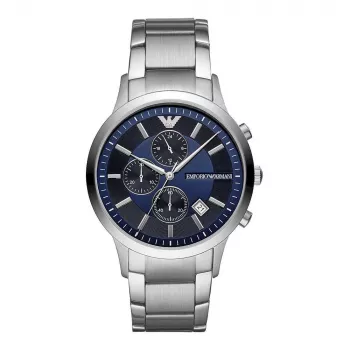 Armani herenchronograaf AR11164, 43 mm, RVS, zwarte wijzerplaat