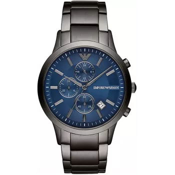 Armani herenchronograaf polshorloge AR11215 RVS 43 mm zwarte wijzerplaat